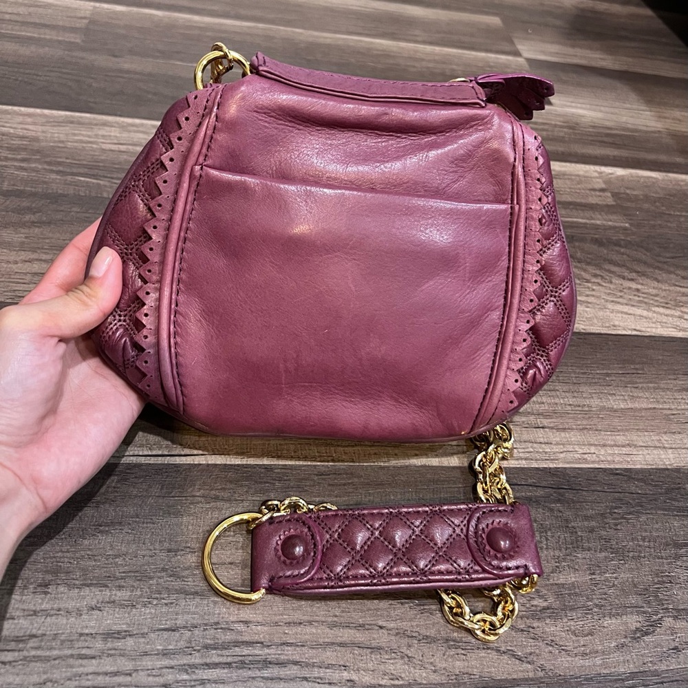 Juicy Couture Y2K Purple Quilted Genuine Leather Women's Crossbody Bag / Clutch - Picture 6 of 11